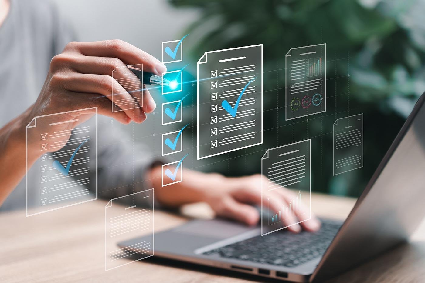 Digital checklist and records validation interface