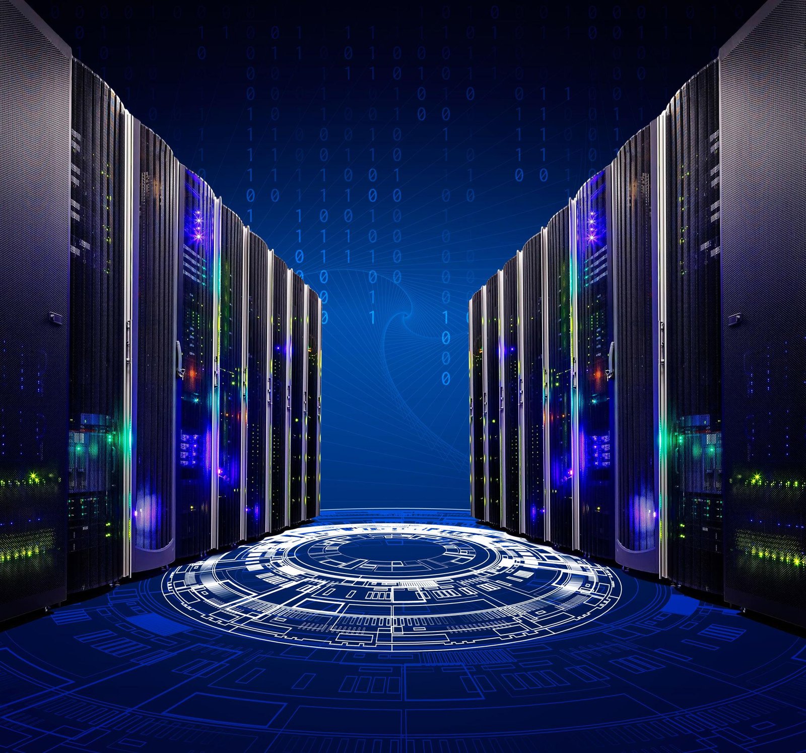 Server room and digital infrastructure concept